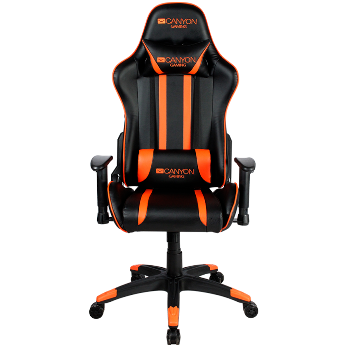 Геймърски стол Gaming chair, PU leather, Cold molded foam, Metal Frame, Butterfly mechanism, Оранжев/черенна ниска цена с бърза доставка - BestPC.BG