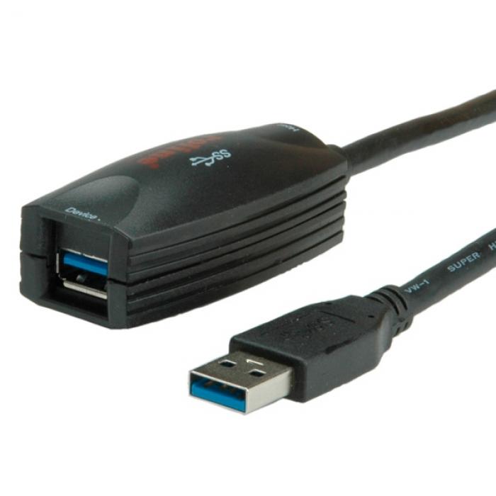 Кабел/адаптер Cable USB3.0 A-A M-F+Repeater, 5m, Roline 12.04.1096на ниска цена с бърза доставка - BestPC.BG