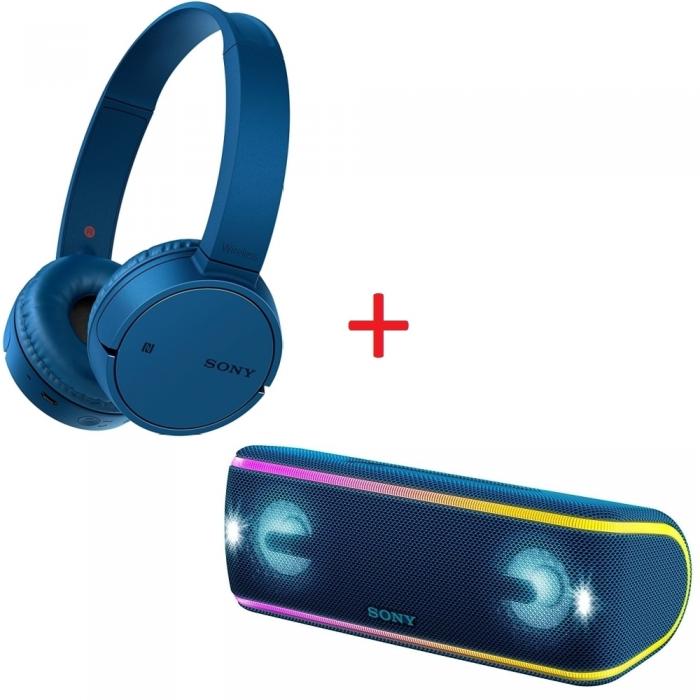 Слушалки Sony Headset WH-CH500, Bluetooth-NFC, blue + Sony SRS-XB41 blueна ниска цена с бърза доставка - BestPC.BG