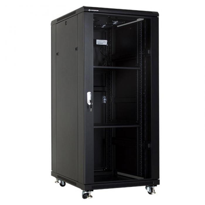 Шкаф за мрежово оборудване, 27U 600x800 мм, черенна ниска цена с бърза доставка - BestPC.BG