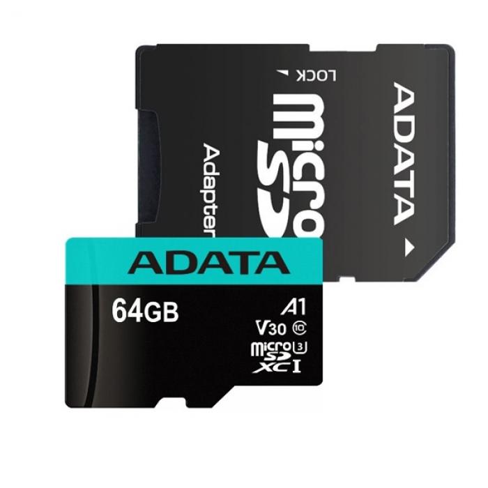 Micro SDXC 64GB UHS-I V30 A2 Cl10+SD Adapt, Adataна ниска цена с бърза доставка - BestPC.BG