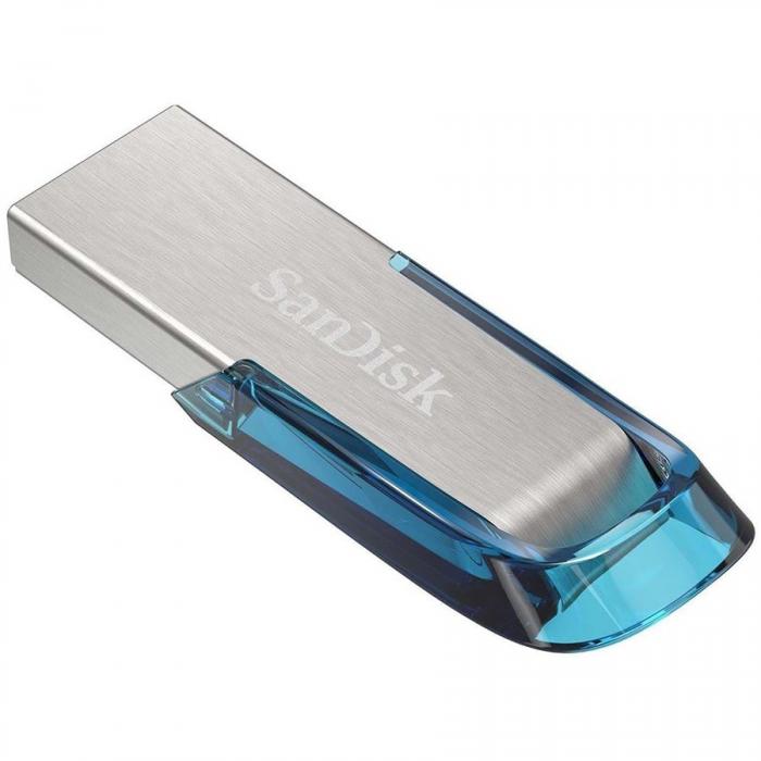 SANDISK Ultra Flair 64GB, USB 3.0, 150MB-s read - Tropical Blueна ниска цена с бърза доставка - BestPC.BG