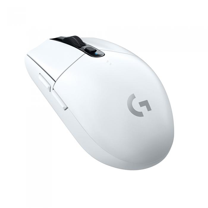 Мишка Logitech G305, Lightsync RGB, Безжична, 12000 dpi, 6 бутона, Бялна ниска цена с бърза доставка - BestPC.BG