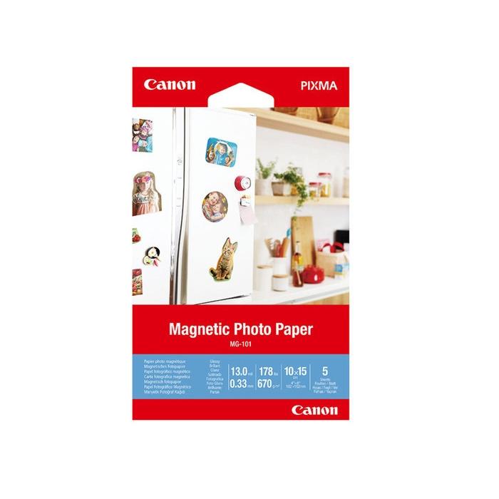 Хартия за принтер Canon Magnetic Photo Paper MG-101, 10x15 cm, 5 sheetsна ниска цена с бърза доставка - BestPC.BG