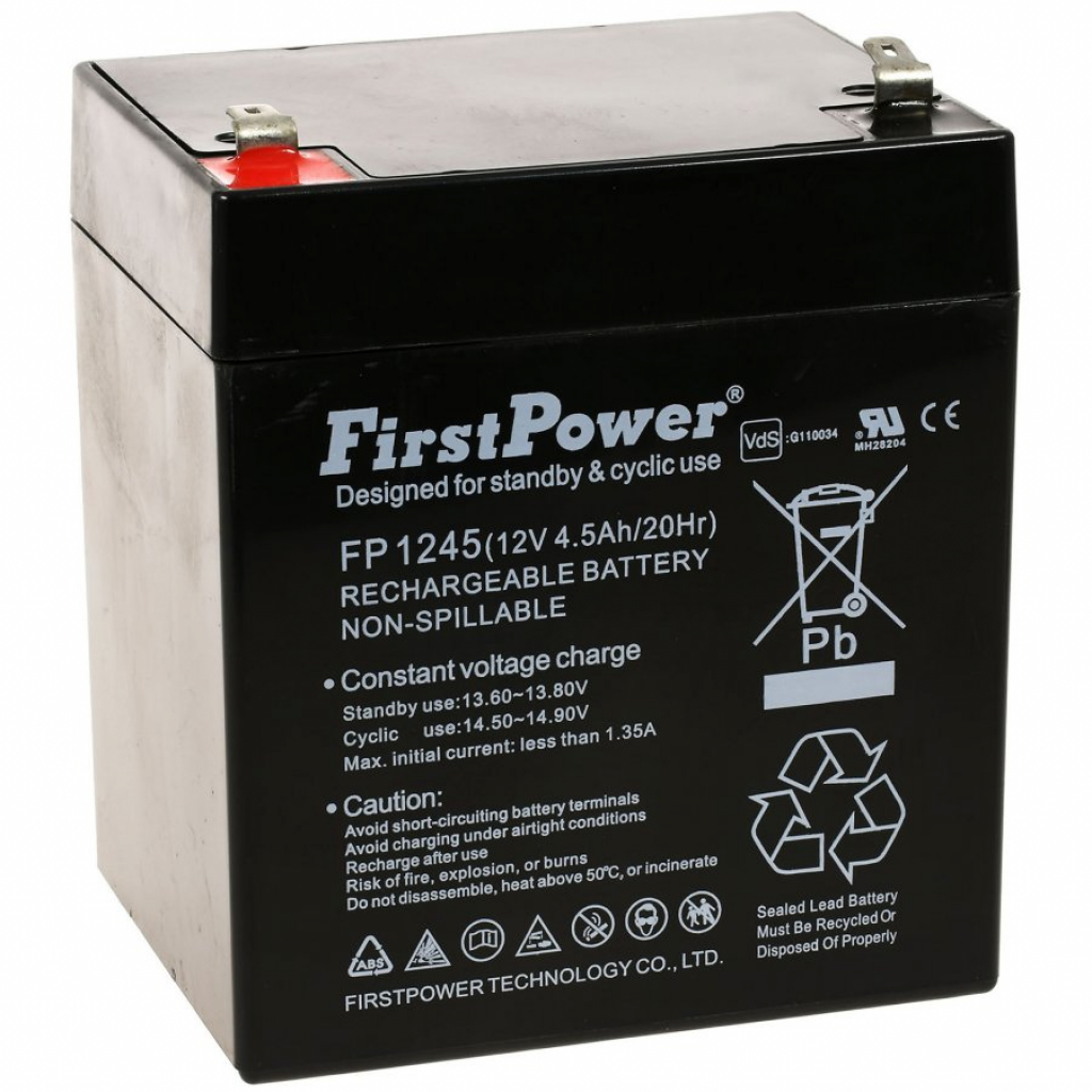 Aкумулаторна батерия First Power FP4.5-12, 12V 4.5Ah F1, за UPS, 90 х 70 х 101 ммна ниска цена с бърза доставка - BestPC.BG