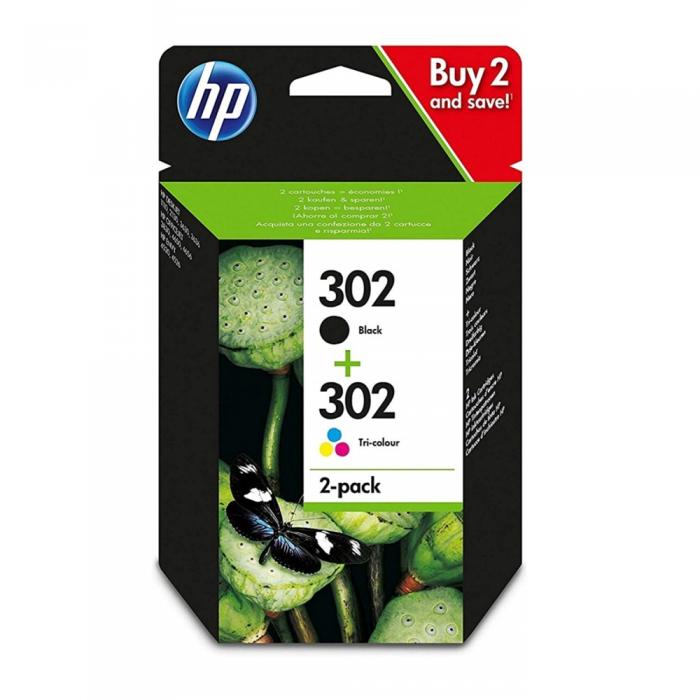 Касета с мастило HP 302 2-pack Black-Tri-color Original Ink Cartridgesна ниска цена с бърза доставка - BestPC.BG