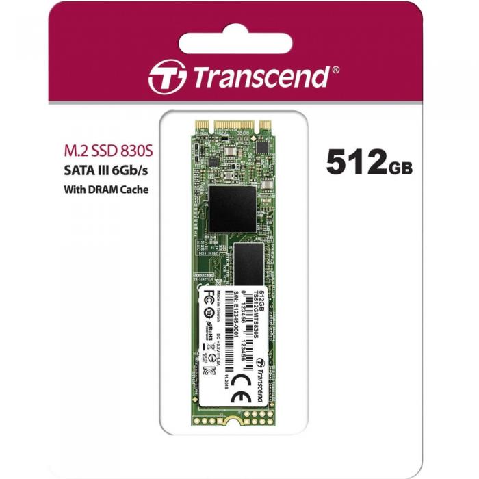 Transcend 512GB, M.2 2280 SSD, SATA3 B+M Key, TLCна ниска цена с бърза доставка - BestPC.BG