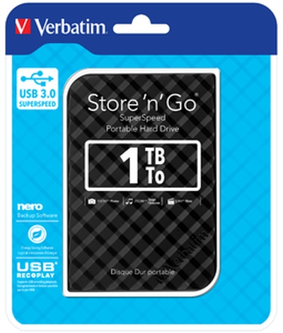HDD външен Verbatim STORE 'N' GO 2.5" (6.35CM) Gen 2 1TB USB 3.0 Blackна ниска цена с бърза доставка - BestPC.BG
