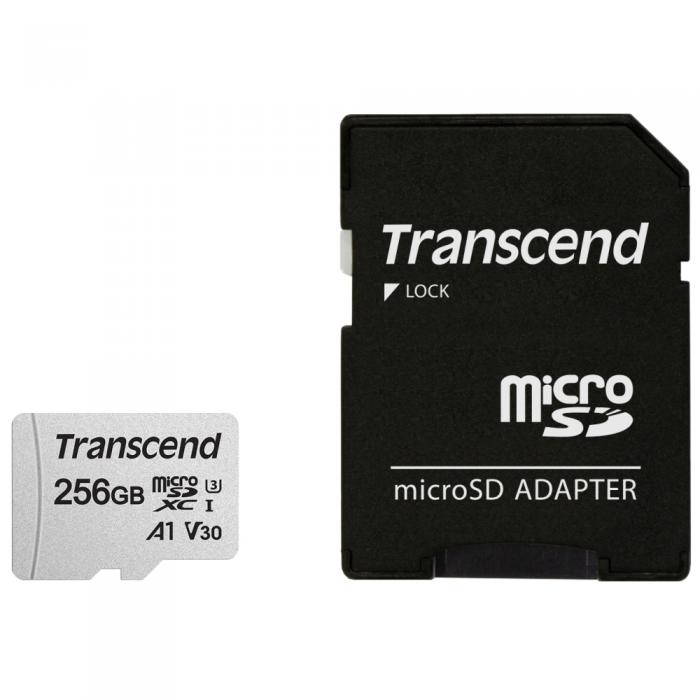 Transcend 256GB microSD w- adapter UHS-I U3 A1на ниска цена с бърза доставка - BestPC.BG