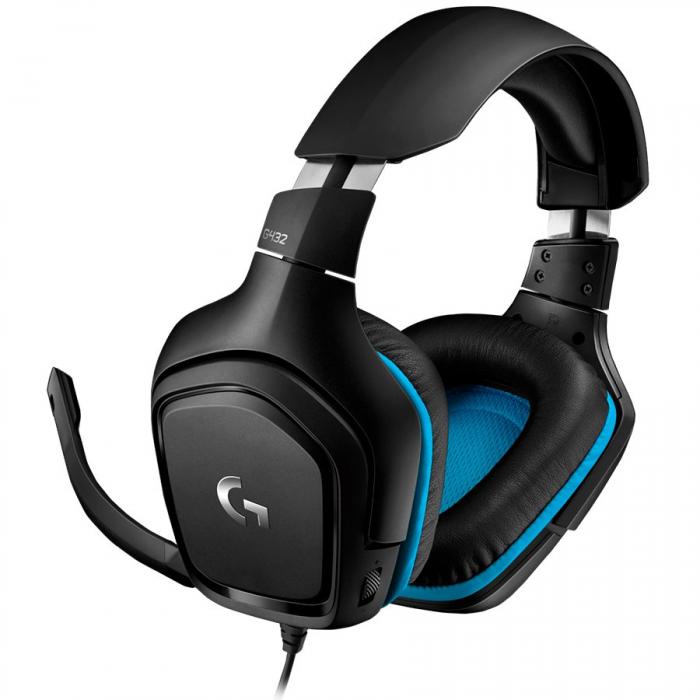 Слушалки Геймърски LOGITECH G432 Wired Gaming Headset 7.1 - LEATHERETTE - Черни/Сини - USBна ниска цена с бърза доставка - BestPC.BG