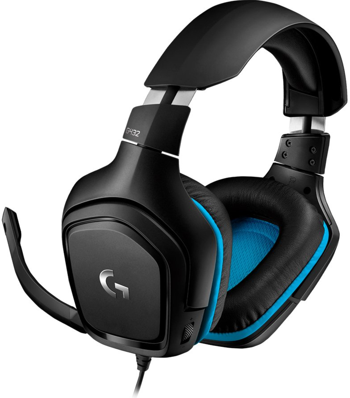 Слушалки Геймърски LOGITECH G432 Wired Gaming Headset 7.1 - LEATHERETTE - Черни/Сини - USBна ниска цена с бърза доставка - BestPC.BG