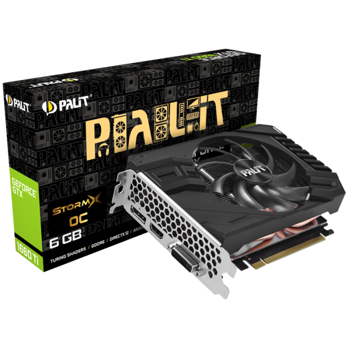 Видеокарта Palit nVidia GTX1660 StormX OC 6GB GDDR5, 192bit, DVI, HDMI, DP partна ниска цена с бърза доставка - BestPC.BG