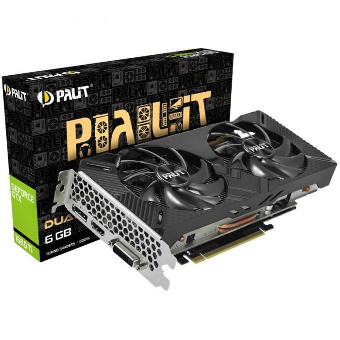 Видеокарта VC Palit nVidia GTX1660Ti DUAL 6GB GDDR5, 192bit, DVI, HDMIна ниска цена с бърза доставка - BestPC.BG