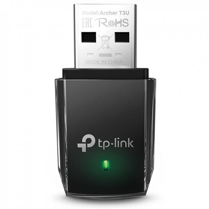 Мрежова LAN карта/адаптер TP-LINK Archer T3U, AC1300 MU-MIMO, двулентов, USB 3.0, вградена антенана ниска цена с бърза доставка - BestPC.BG