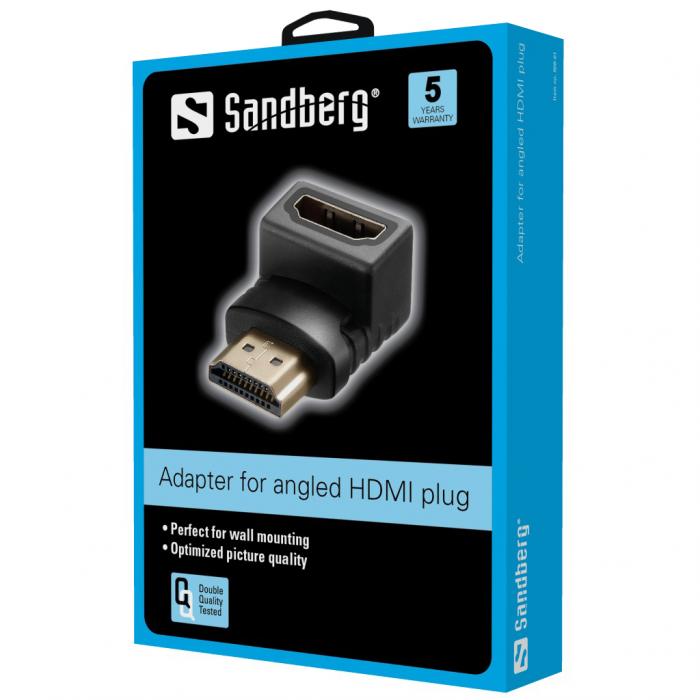 SANDBERG SNB-508-61 :: HDMI 2.0 ъглов адаптер 90°на ниска цена с бърза доставка - BestPC.BG