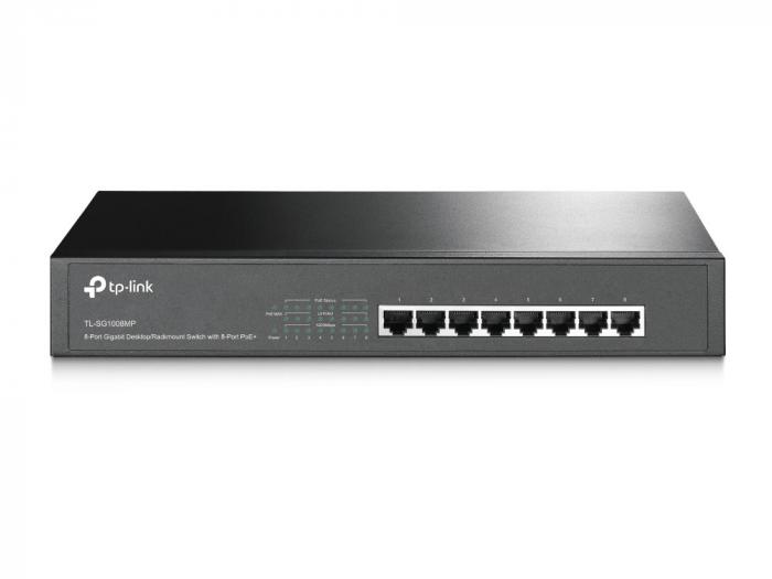 Комутатор/Суич Switch TP-LINK TL-SG1008MP, 8х GbE RJ45 PoE+ порта, 126W макс., Desktop-Rackна ниска цена с бърза доставка - BestPC.BG