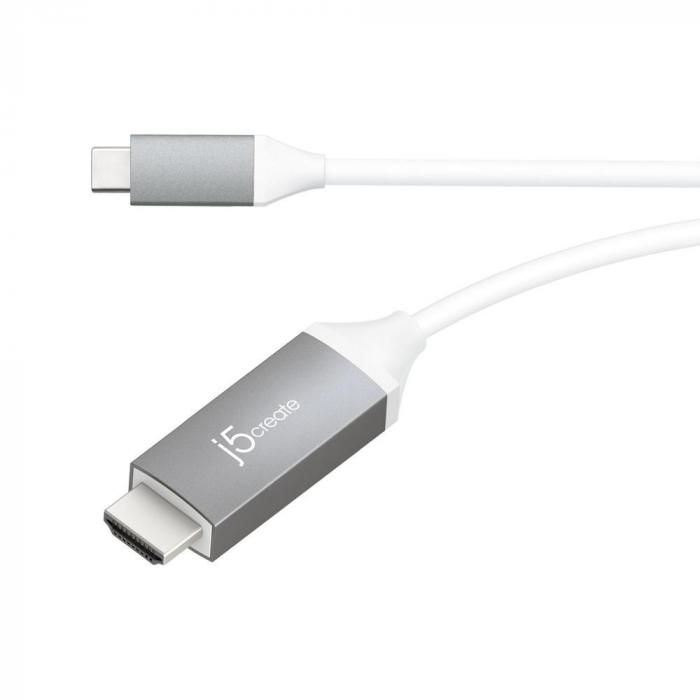 Кабел j5create JCC153G, USB-C мъжко - HDMI мъжко, 1.8 m, Бялна ниска цена с бърза доставка - BestPC.BG