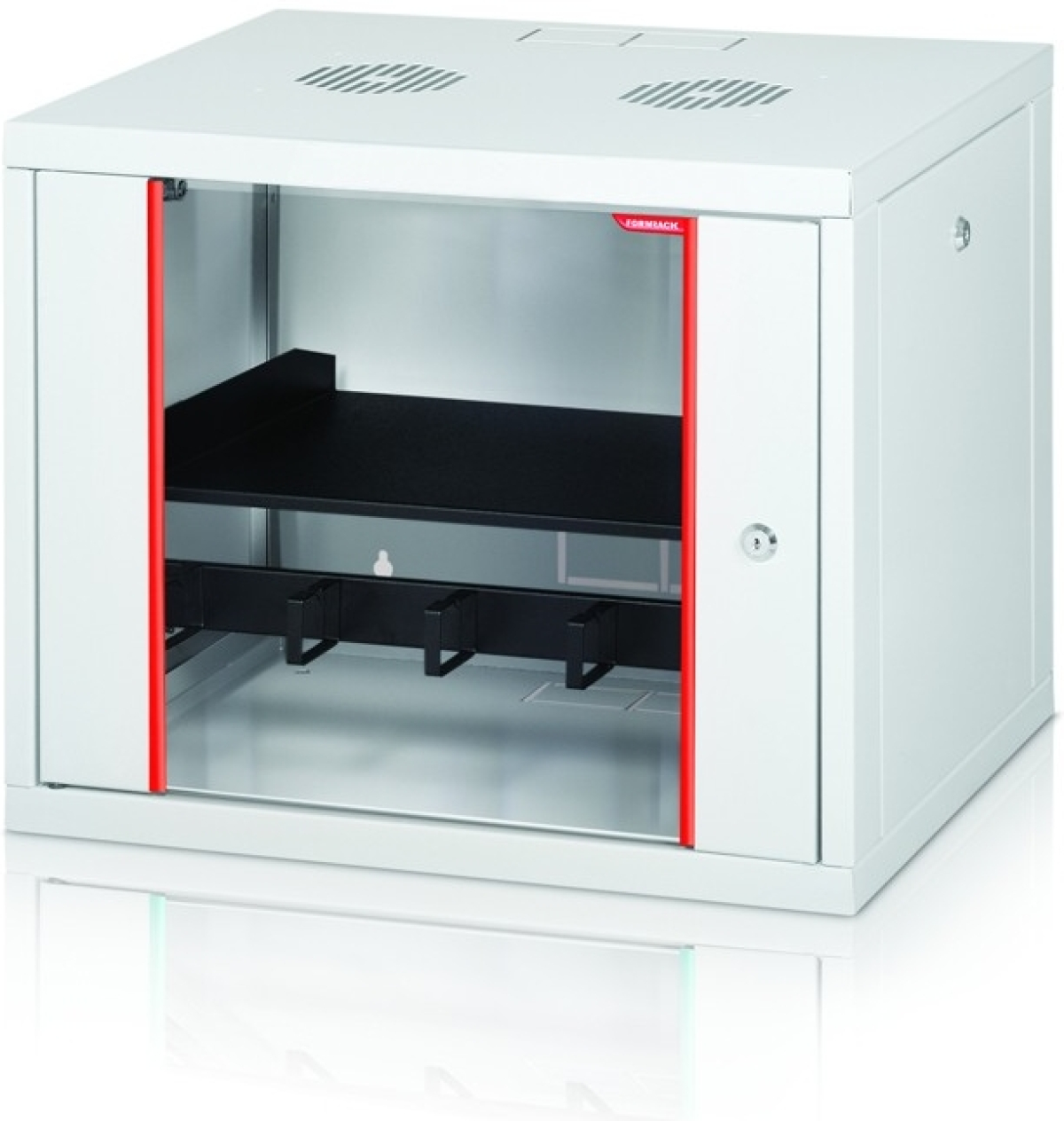 Formrack стенен шкаф, 555 х 450мм, височина 371 мм, 7U, стъклена врата, бял цвятна ниска цена с бърза доставка - BestPC.BG