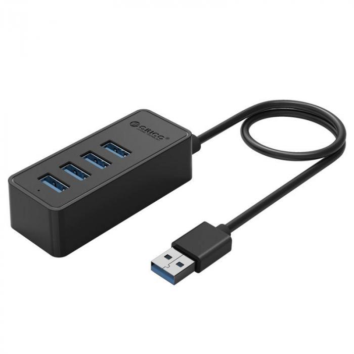Orico хъб USB3.0 HUB 4 port - USB-Micro USB input, 1m cable - W5P-U3-100-BK-PROна ниска цена с бърза доставка - BestPC.BG