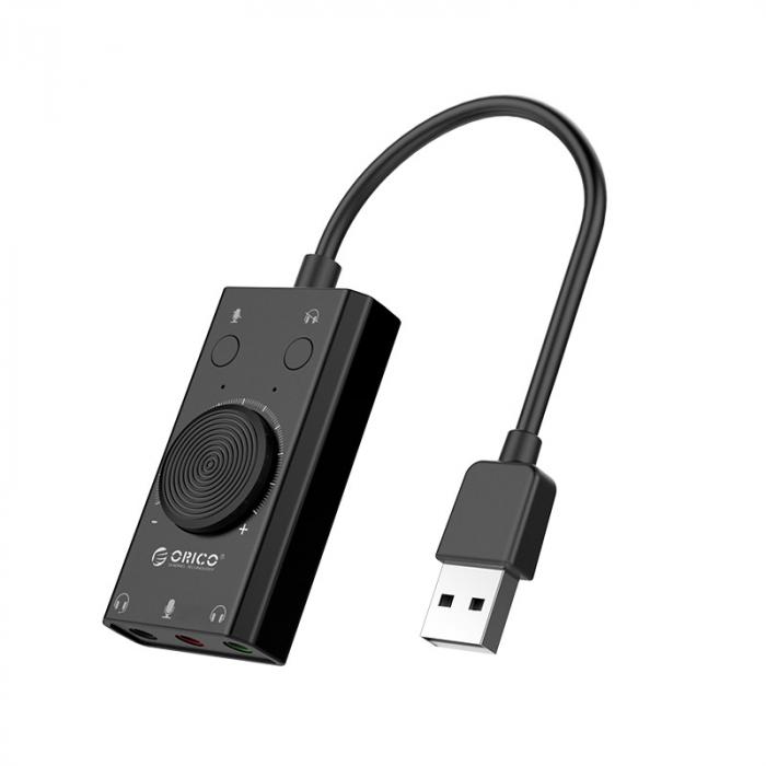 Аудио карта Orico външна звукова карта USB Sound card - 2 headphones, mic, volumeна ниска цена с бърза доставка - BestPC.BG