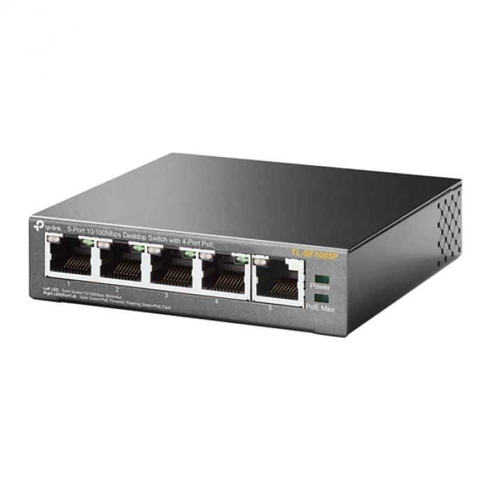 Комутатор/Суич TP-LINK TL-SF1005P 5port 10-100 Switch, PoEна ниска цена с бърза доставка - BestPC.BG