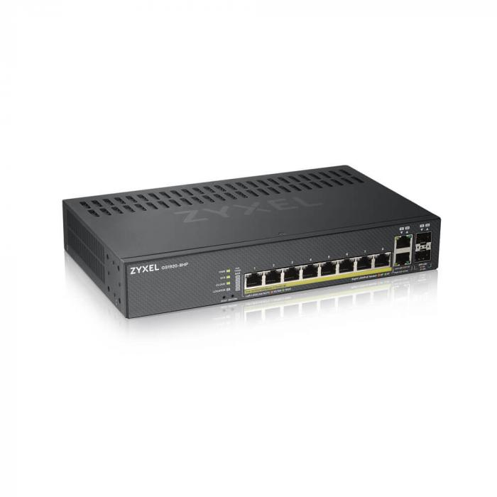 Комутатор/Суич ZyXEL GS1920-8HPv2, 10 Port Smart Managed Switch 8x Giga Copper and 2x Giga dual pers.на ниска цена с бърза доставка - BestPC.BG
