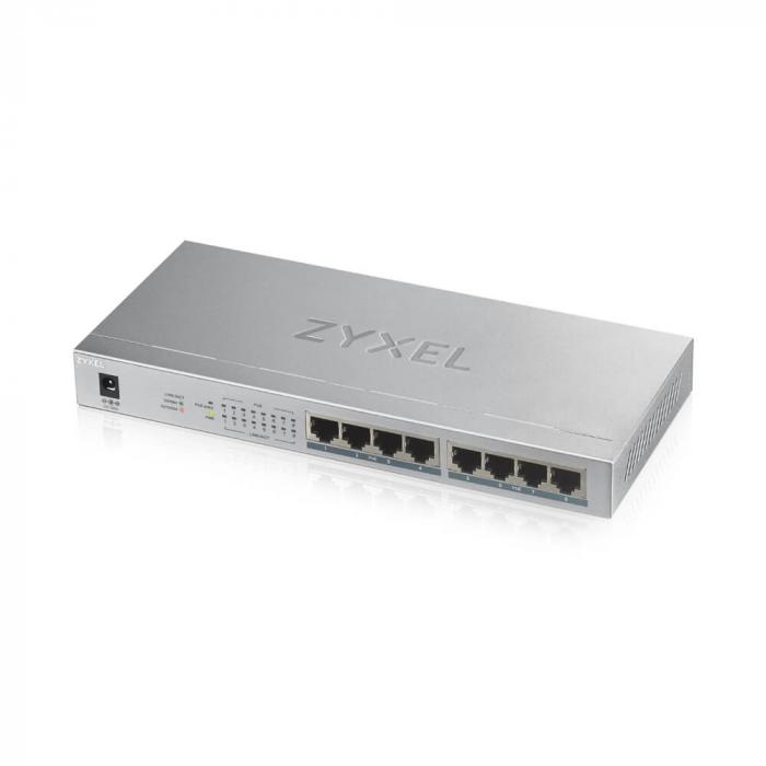 Комутатор/Суич Zyxel GS1008-HP, 8 Port Gigabit PoE+ desktop Switch, 8 x PoE, 60 Wattна ниска цена с бърза доставка - BestPC.BG