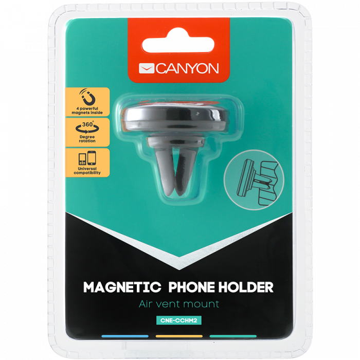 Принадлежност за смартфон Canyon Car Holder for Smartphones, magnetic suction function , with 2 plates, blackна ниска цена с бърза доставка - BestPC.BG