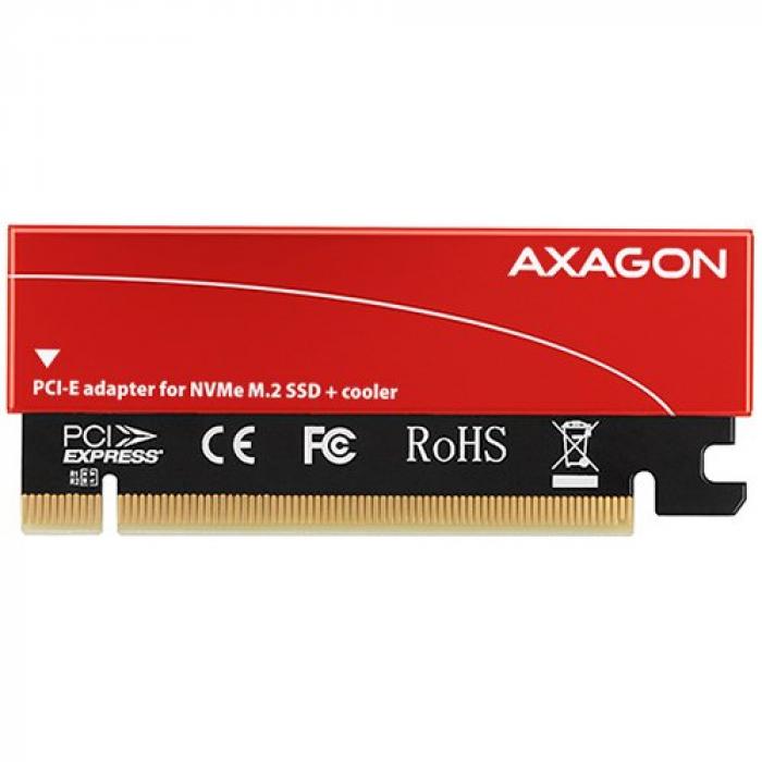 Продукт AXAGON PCEM2-S PCI-E 3.0 16x - M.2 SSD NVMe, up to 80mm SSD, low profile, coolerна ниска цена с бърза доставка - BestPC.BG