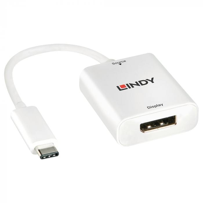 Кабел/адаптер LINDY LNY-43245 :: Конвертор от USB 3.1 Type C към DisplayPort 1.2на ниска цена с бърза доставка - BestPC.BG