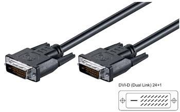 DVI кабел, dual link, DVI-D (24+1) мъжки - DVI-D (24+1) мъжки — 3 метрана ниска цена с бърза доставка - BestPC.BG