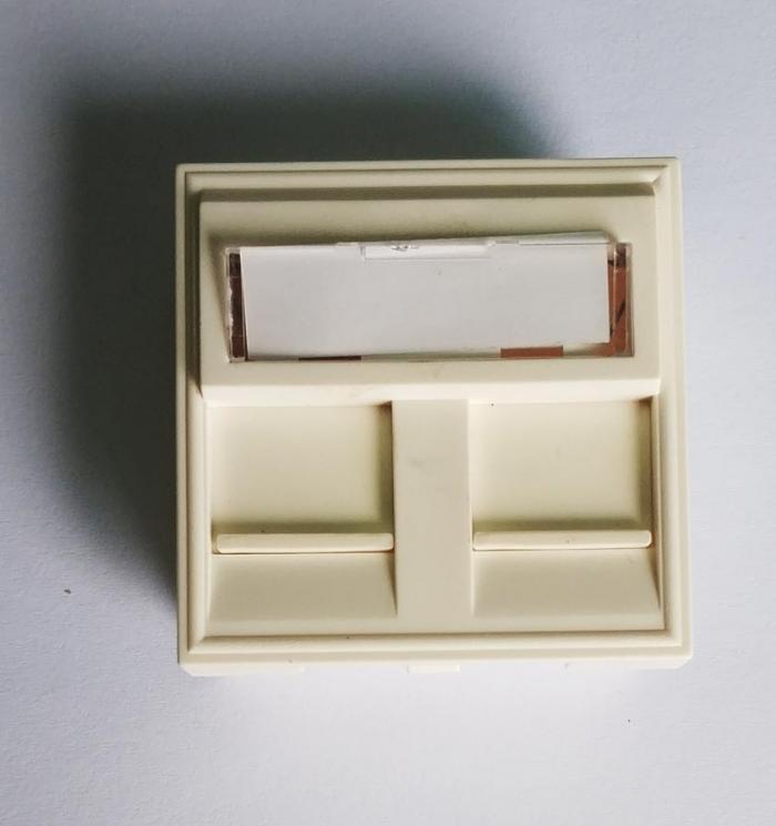 Продукт Лицев панел 45х45 мм с 2xRJ45 порта с капачетана ниска цена с бърза доставка - BestPC.BG