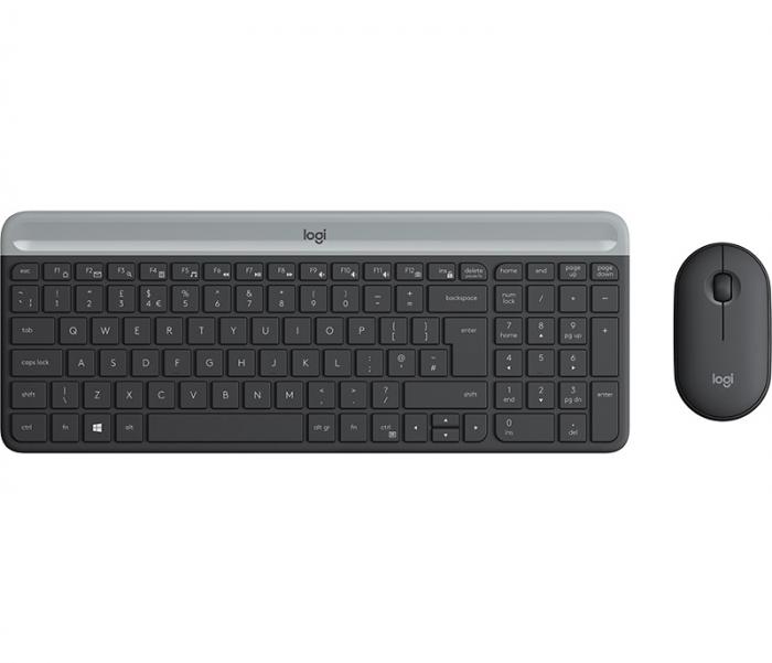 Клавиатура Logitech Slim Wireless Keyboard and Mouse Combo MK470 - GRAPHITEна ниска цена с бърза доставка - BestPC.BG