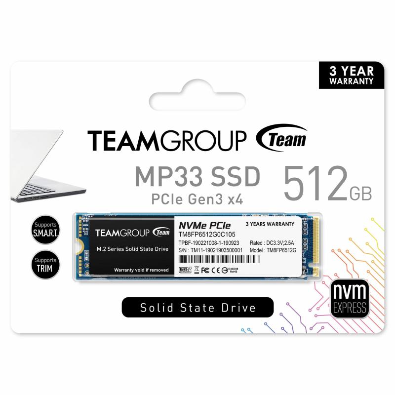 SSD SSD Team Group MP33, M.2 2280 512GB PCI-e 3.0 x4 NVMeна ниска цена с бърза доставка - BestPC.BG