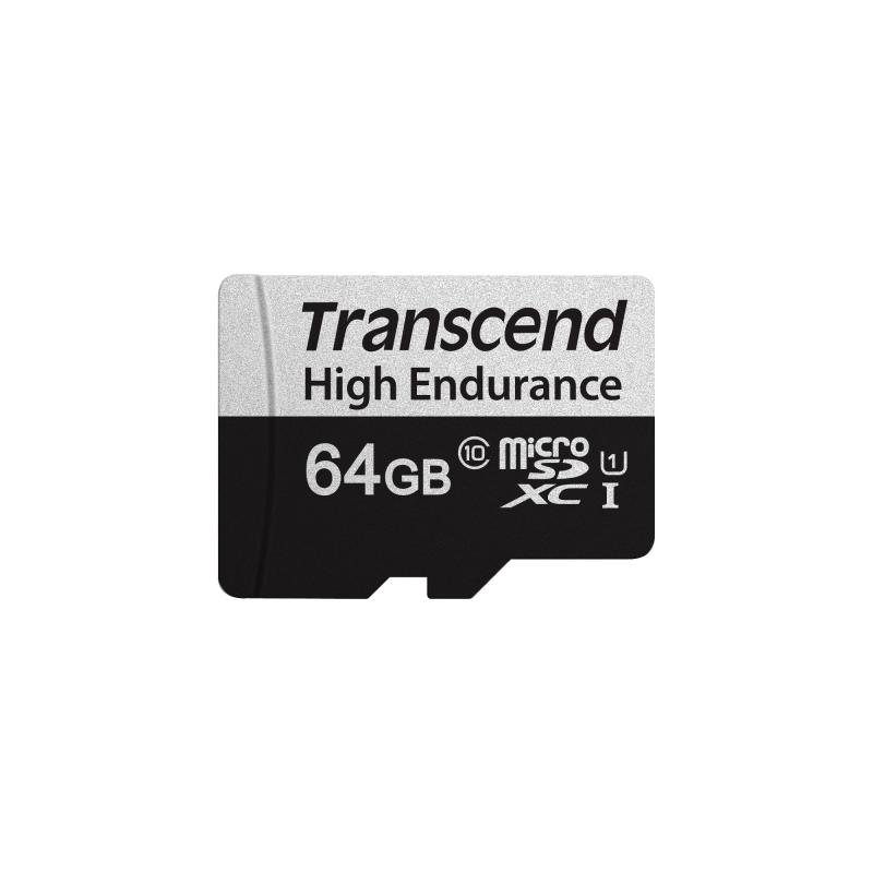 Transcend 64GB micro SD w- adapter U1, High Enduranceна ниска цена с бърза доставка - BestPC.BG
