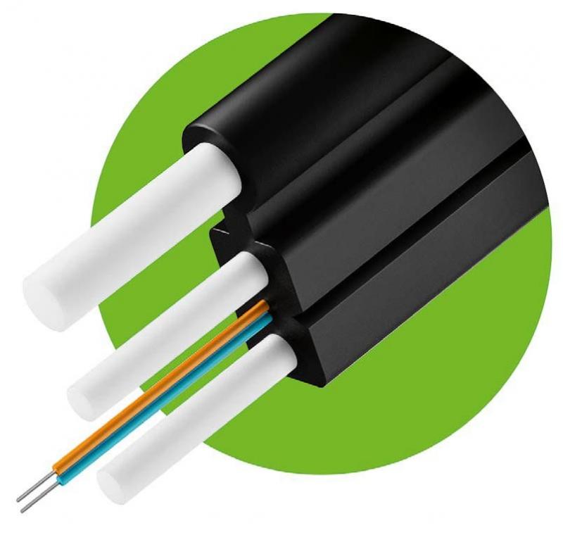 Диелектричен оптичен кабел Фигура 8 с FRP носещо въже, 1xG657A влакно, 1000 метрана ниска цена с бърза доставка - BestPC.BG