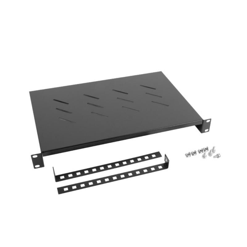 Тава/Рафт Lanberg 19" fixed shelf 1U - 483x300mm, max load capacity up to 25kg, blackна ниска цена с бърза доставка - BestPC.BG