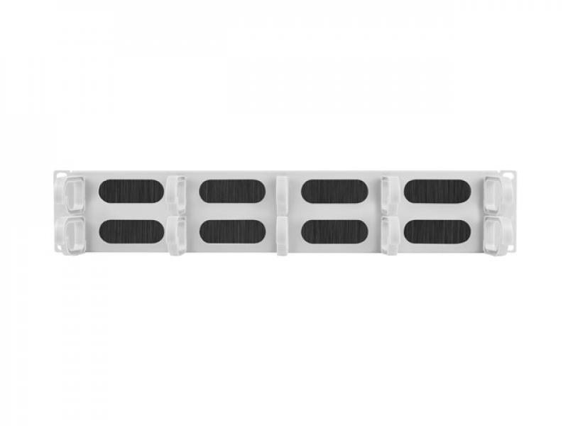 Аксесоар за шкаф Lanberg 19" cable management AK-1204-S brush panel 10 rings- type b 2U, greyна ниска цена с бърза доставка - BestPC.BG