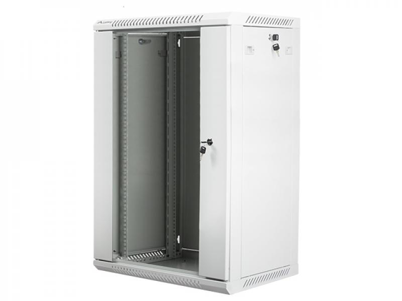 Шкаф за техника - Rack Lanberg rack cabinet 19" wall-mount 18U - 600x450 for self-assembly (flat pack), greyна ниска цена с бърза доставка - BestPC.BG