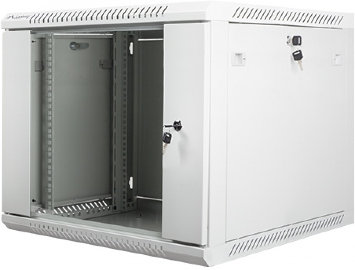 Шкаф Lanberg 19” стенен монтаж 9U - 600 x 600 за самосглобяване, сивна ниска цена с бърза доставка - BestPC.BG