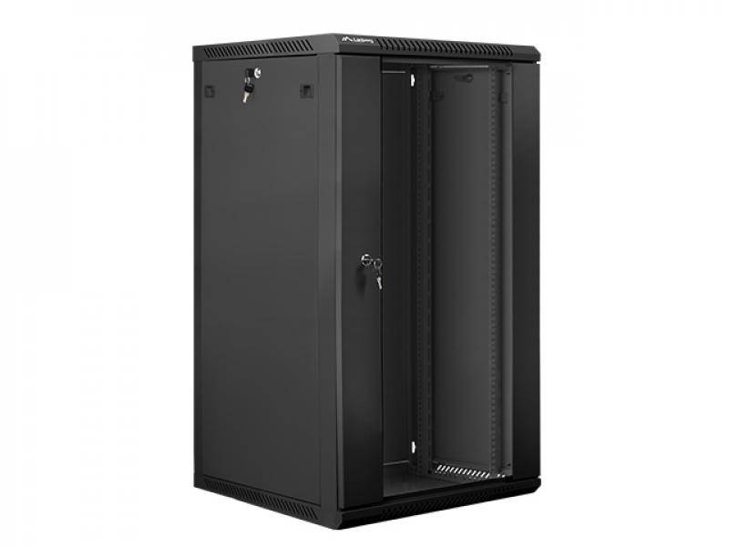Шкаф за техника - Rack Lanberg rack cabinet 19" wall-mount 22U - 600x600 for self-assembly (flat pack), blackна ниска цена с бърза доставка - BestPC.BG