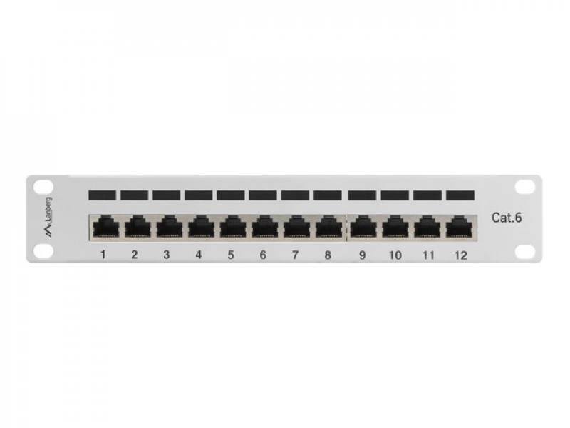 Пач панел Lanberg patch panel 12port 1U 10" CAT.6 shielded, greyна ниска цена с бърза доставка - BestPC.BG