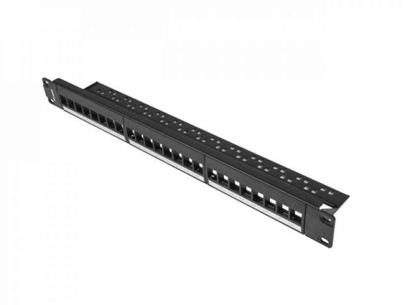 Пач панел Lanberg patch panel blank 24 port 1U for keystone modules, blackна ниска цена с бърза доставка - BestPC.BG