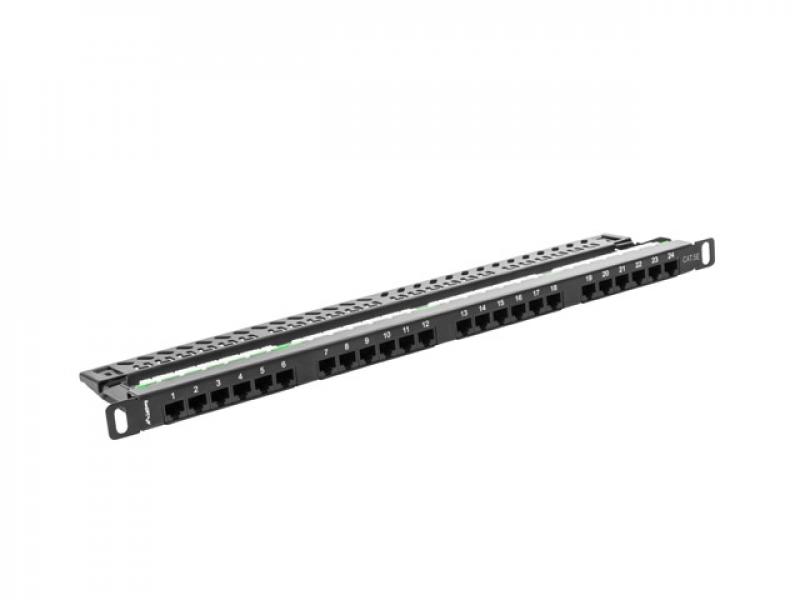 Пач панел Lanberg patch panel 24 port 0.5U CAT.5E, blackна ниска цена с бърза доставка - BestPC.BG