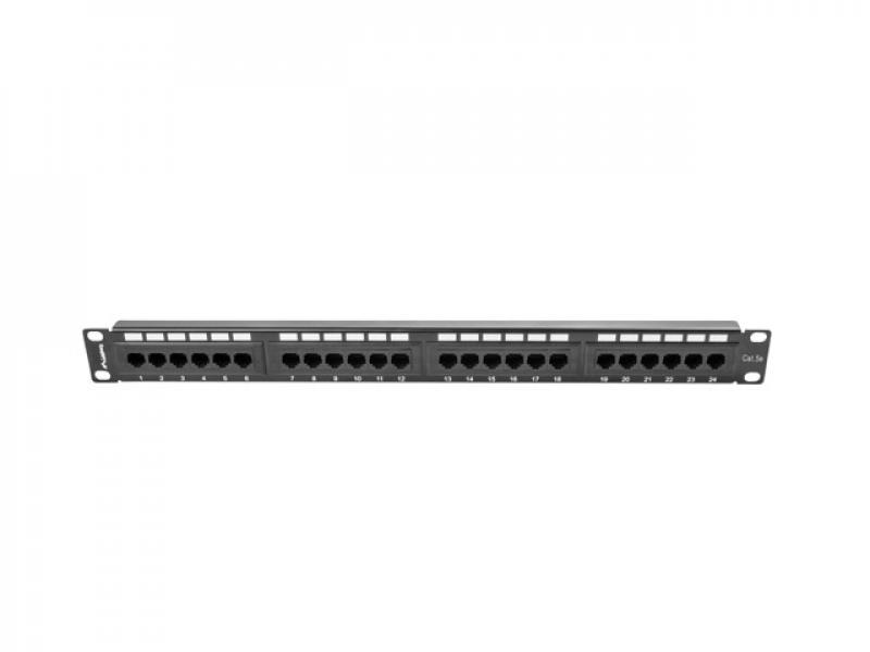 Пач панел Lanberg patch panel 24 port 1U CAT.5E, blackна ниска цена с бърза доставка - BestPC.BG