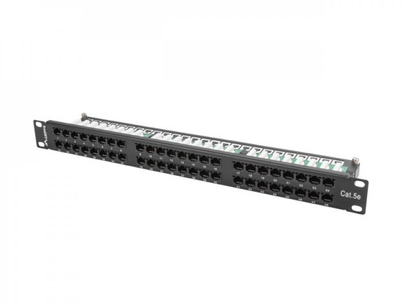 Пач панел Lanberg patch panel 48 port 1U CAT.5E, blackна ниска цена с бърза доставка - BestPC.BG