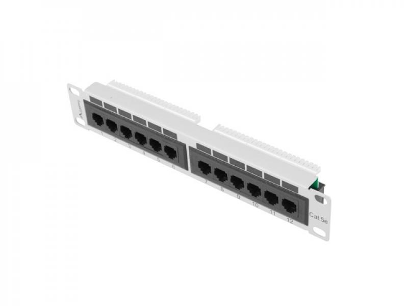 Пач панел Lanberg patch panel 12port 1U 10" CAT.5E, greyна ниска цена с бърза доставка - BestPC.BG