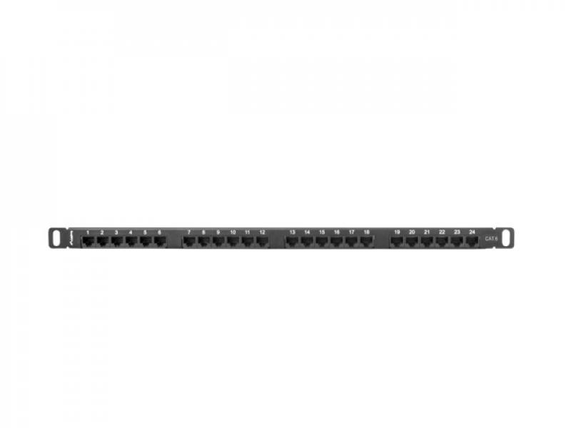 Пач панел Lanberg patch panel 24 port 0.5U CAT.6, blackна ниска цена с бърза доставка - BestPC.BG
