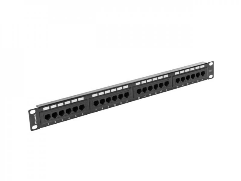 Пач панел Lanberg patch panel 24 port 1U CAT.6, blackна ниска цена с бърза доставка - BestPC.BG