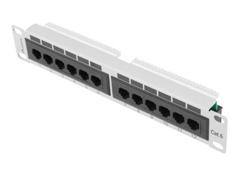 Пач панел Lanberg patch panel 12port 1U 10" CAT.6, greyна ниска цена с бърза доставка - BestPC.BG